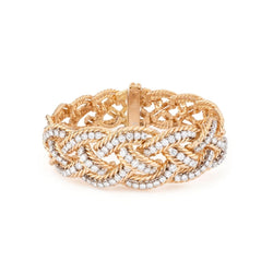 Bracelet Tressé BOUCHERON en or jaune et diamants - Castafiore
