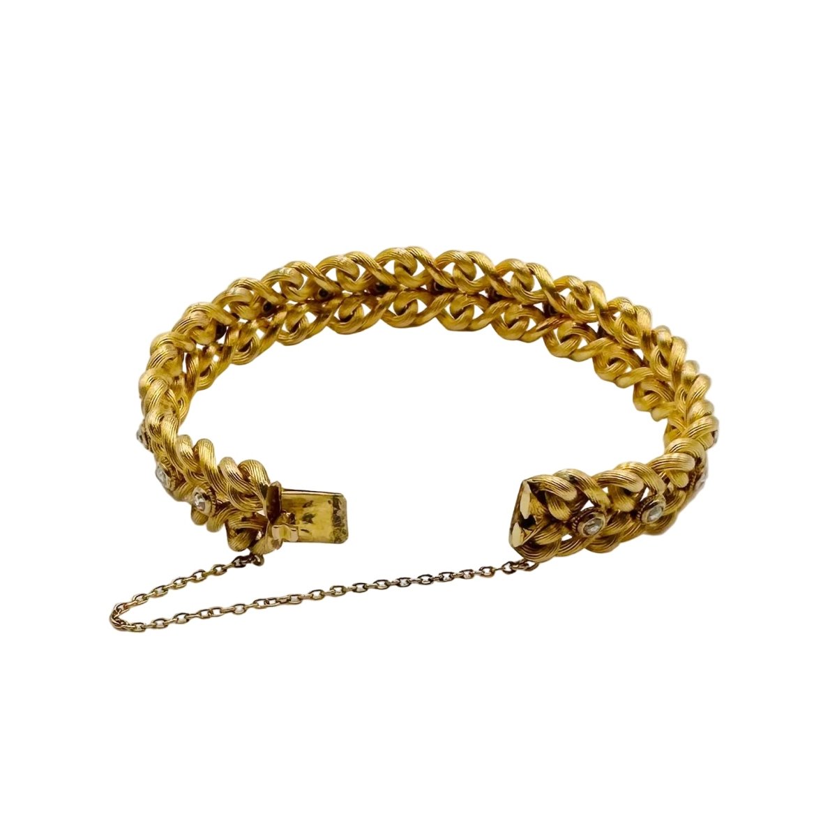 Bracelet Tressé en or jaune et diamants - Castafiore