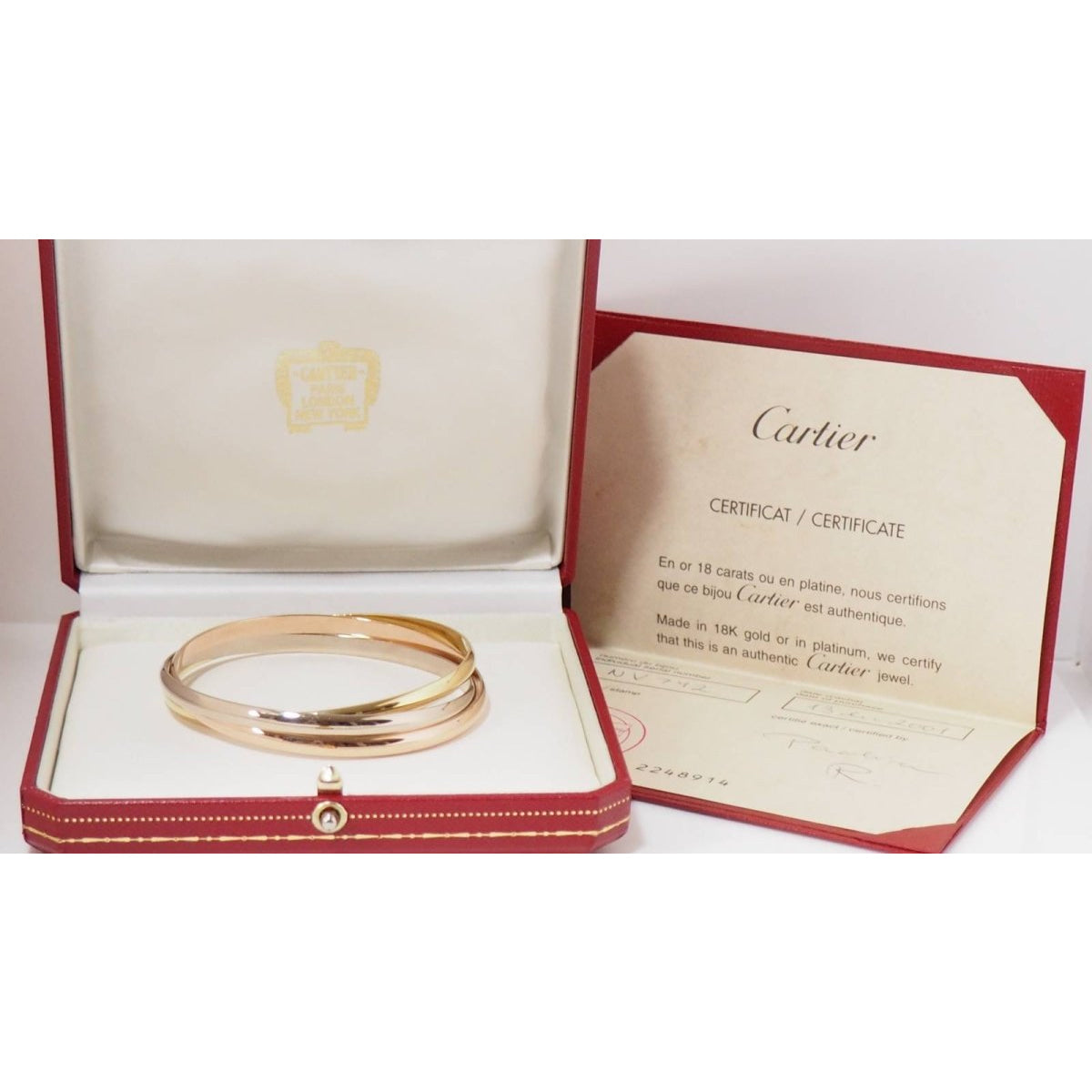 Bracelet Trinity de Cartier d'occasion trois ors - Castafiore