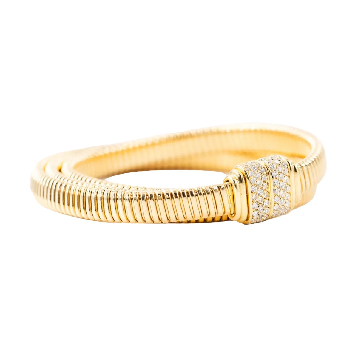 Bracelet Tubogas en or jaune et diamants - Castafiore