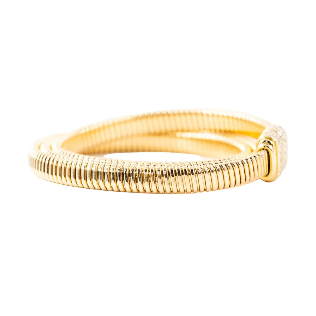 Bracelet Tubogas en or jaune et diamants - Castafiore