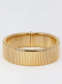 Bracelet Tubogas vintage en or jaune - Castafiore