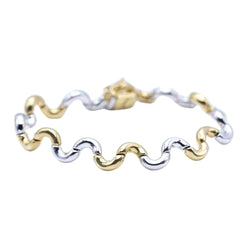 Bracelet Vagues Bicolore. - Castafiore