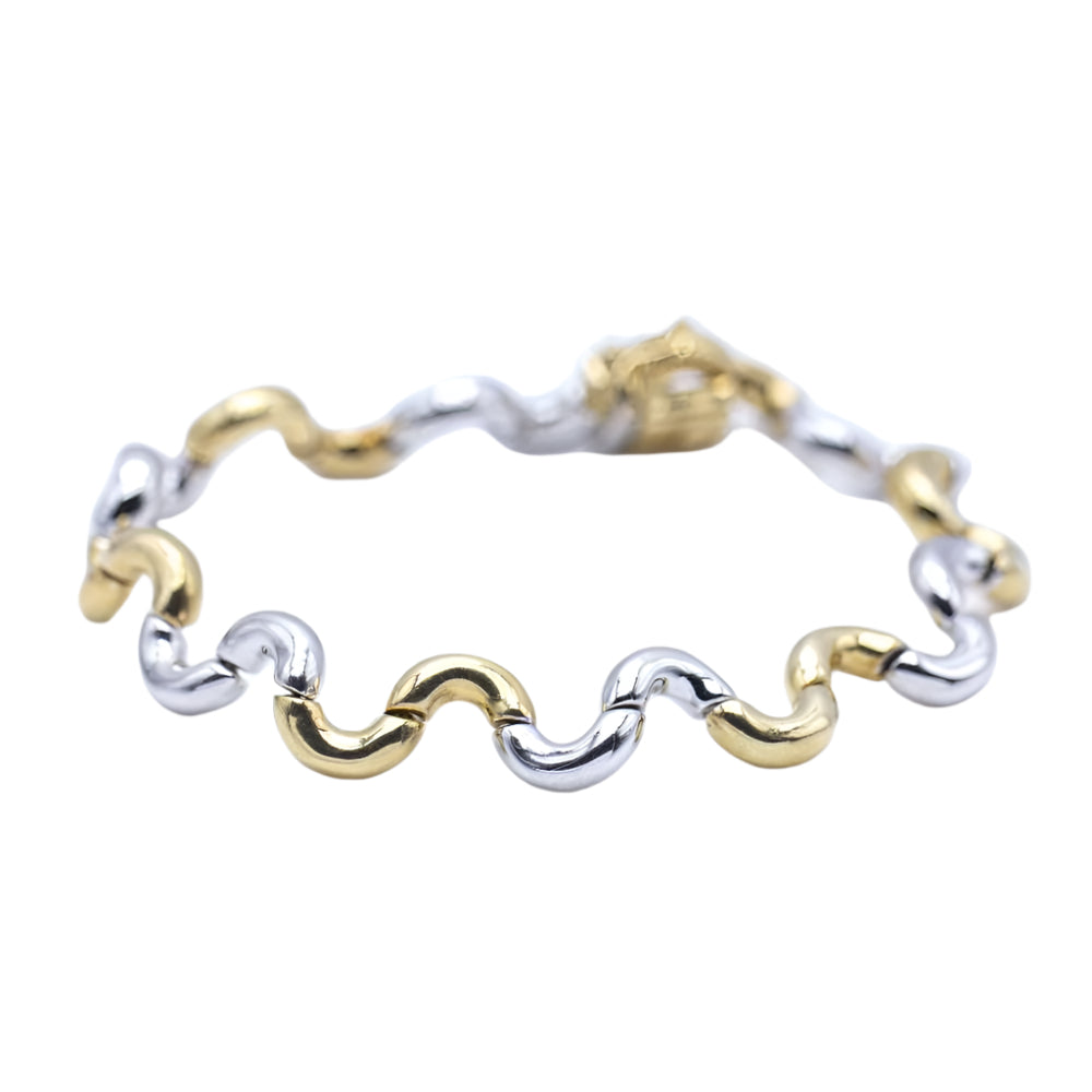 Bracelet Vagues Bicolore. - Castafiore