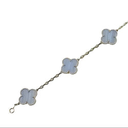 Bracelet VAN CLEEF & ARPELS Alhambra en or blanc et calcédoine