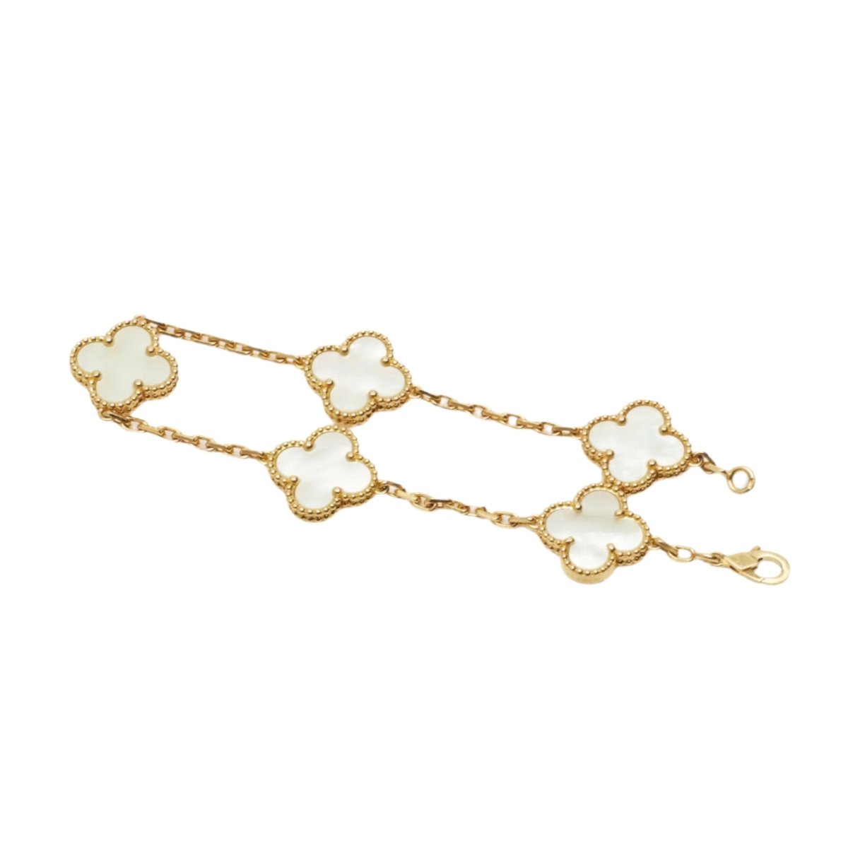 Bracelet VAN CLEEF & ARPELS "Alhambra" en or jaune et nacre - Castafiore