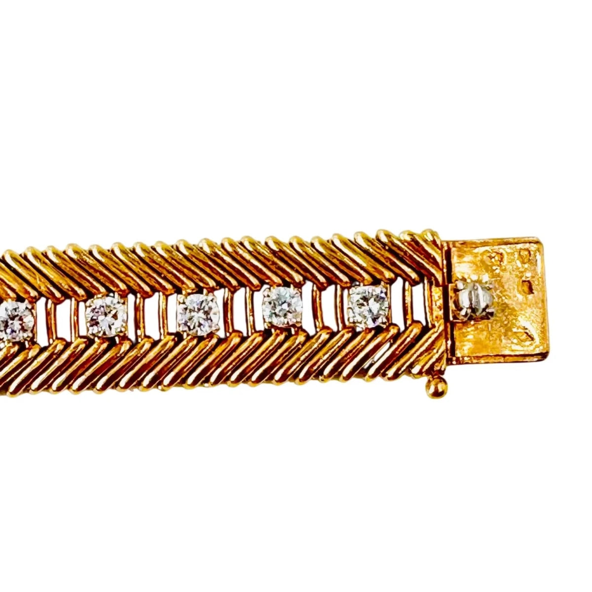 Bracelet VAN CLEEF & ARPELS "Cheveux d'ange" en or jaune, platine et diamants - Castafiore