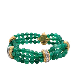 Bracelet VAN CLEEF & ARPELS Chrysoprase en or jaune et diamants - Castafiore
