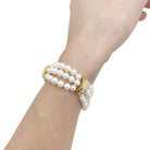 Bracelet VAN CLEEF & ARPELS, deux ors, perles et diamants - Castafiore