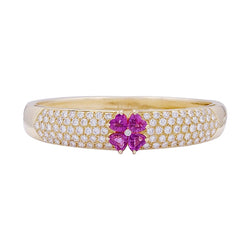 Bracelet VAN CLEEF & ARPELS en or jaune, saphir rose et diamant - Castafiore