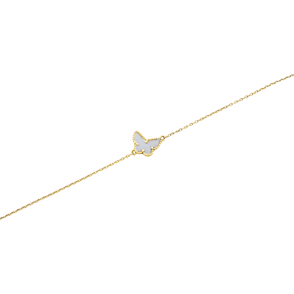 Bracelet VAN CLEEF & ARPELS Sweet Alhambra papillon en or jaune et nacre - Castafiore