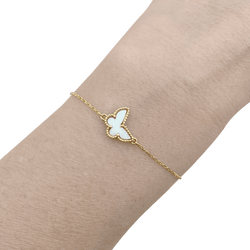 Bracelet VAN CLEEF & ARPELS Sweet Alhambra papillon en or jaune et nacre - Castafiore
