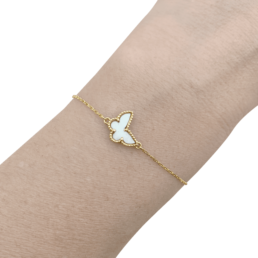 Bracelet VAN CLEEF & ARPELS Sweet Alhambra papillon en or jaune et nacre - Castafiore