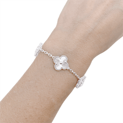 Bracelet VAN CLEEF & ARPELS "Vintage Alhambra" en or blanc - Castafiore
