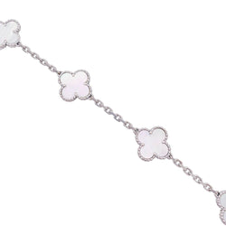Bracelet Van Cleef & Arpels, "Vintage Alhambra", en or blanc et nacre - Castafiore