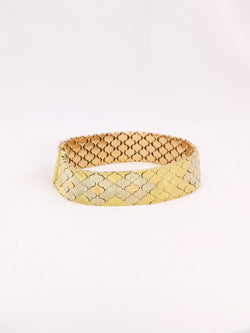 Bracelet vintage 3 ors maillons nid d'abeilles - Castafiore