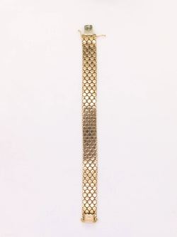 Bracelet vintage 3 ors maillons nid d'abeilles - Castafiore