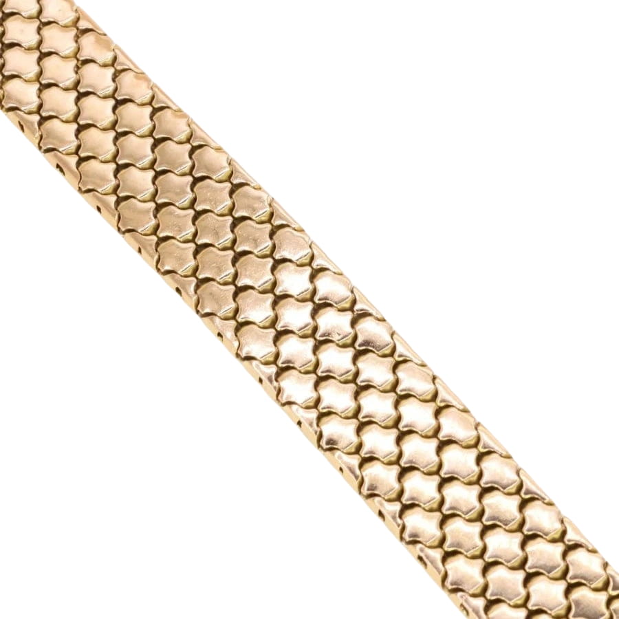 Bracelet vintage 3 ors maillons nid d'abeilles - Castafiore
