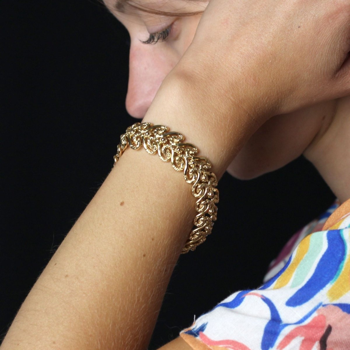 Bracelet VINTAGE Arabesques en or jaune - Castafiore