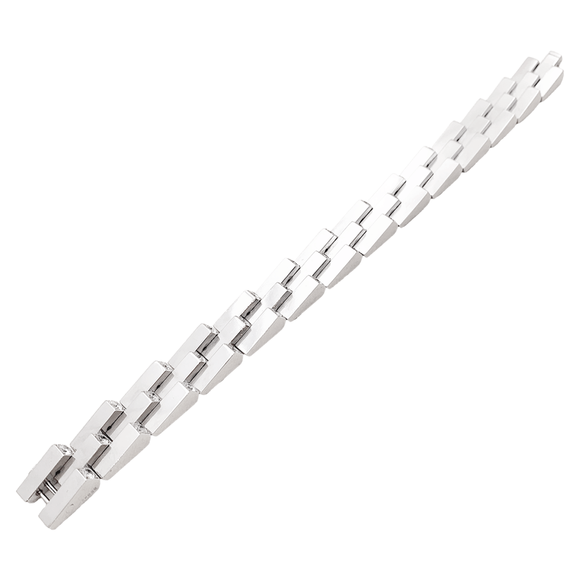 Bracelet Vintage BOUCHERON, "Crémaillère", platine et diamants - Castafiore