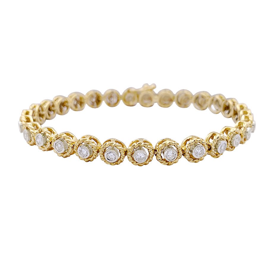 Bracelet vintage deux ors et diamant - Castafiore