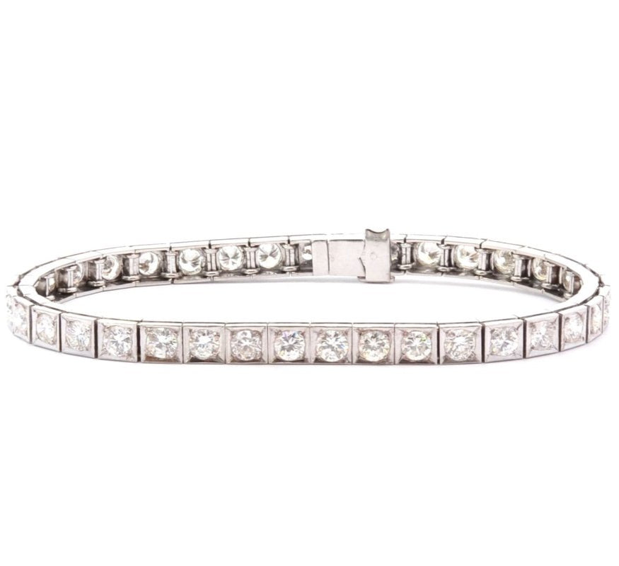 Bracelet vintage diamants en or 18k - Castafiore