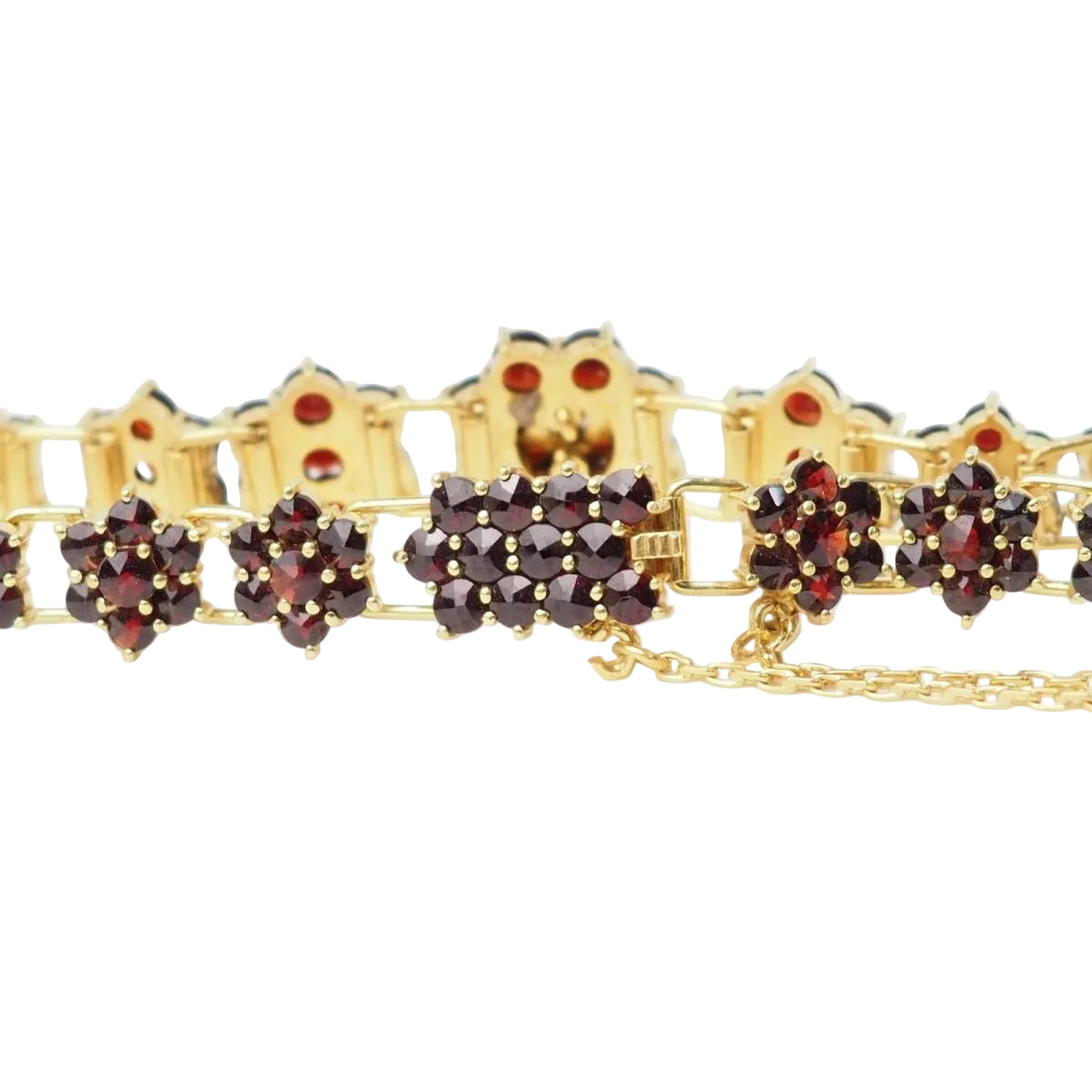 Bracelet vintage en or jaune et grenat - Castafiore