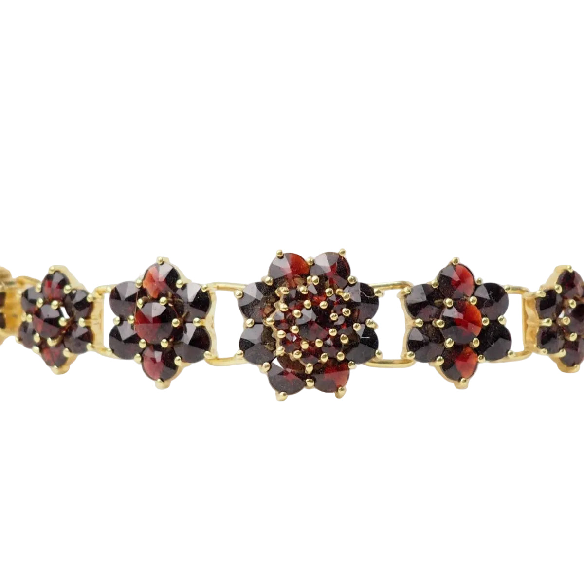 Bracelet vintage en or jaune et grenat - Castafiore
