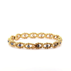 Bracelet vintage en or jaune et saphirs - Castafiore