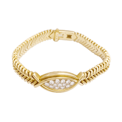 Bracelet vintage FRED en or jaune et diamants - Castafiore