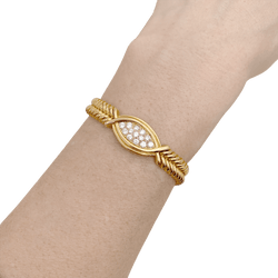 Bracelet vintage FRED en or jaune et diamants - Castafiore
