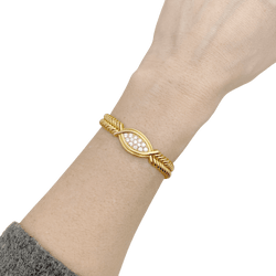 Bracelet vintage FRED en or jaune et diamants - Castafiore