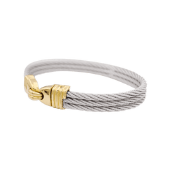 Bracelet vintage Fred, "Force 10", or et acier. - Castafiore