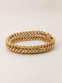 Bracelet vintage maille américaine or jaune - Castafiore