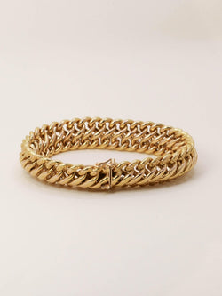 Bracelet vintage maille américaine or jaune - Castafiore