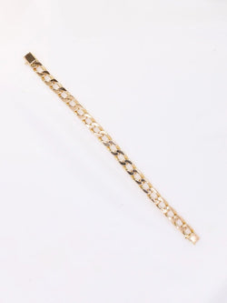 Bracelet vintage maille gourmette plate or jaune - Castafiore