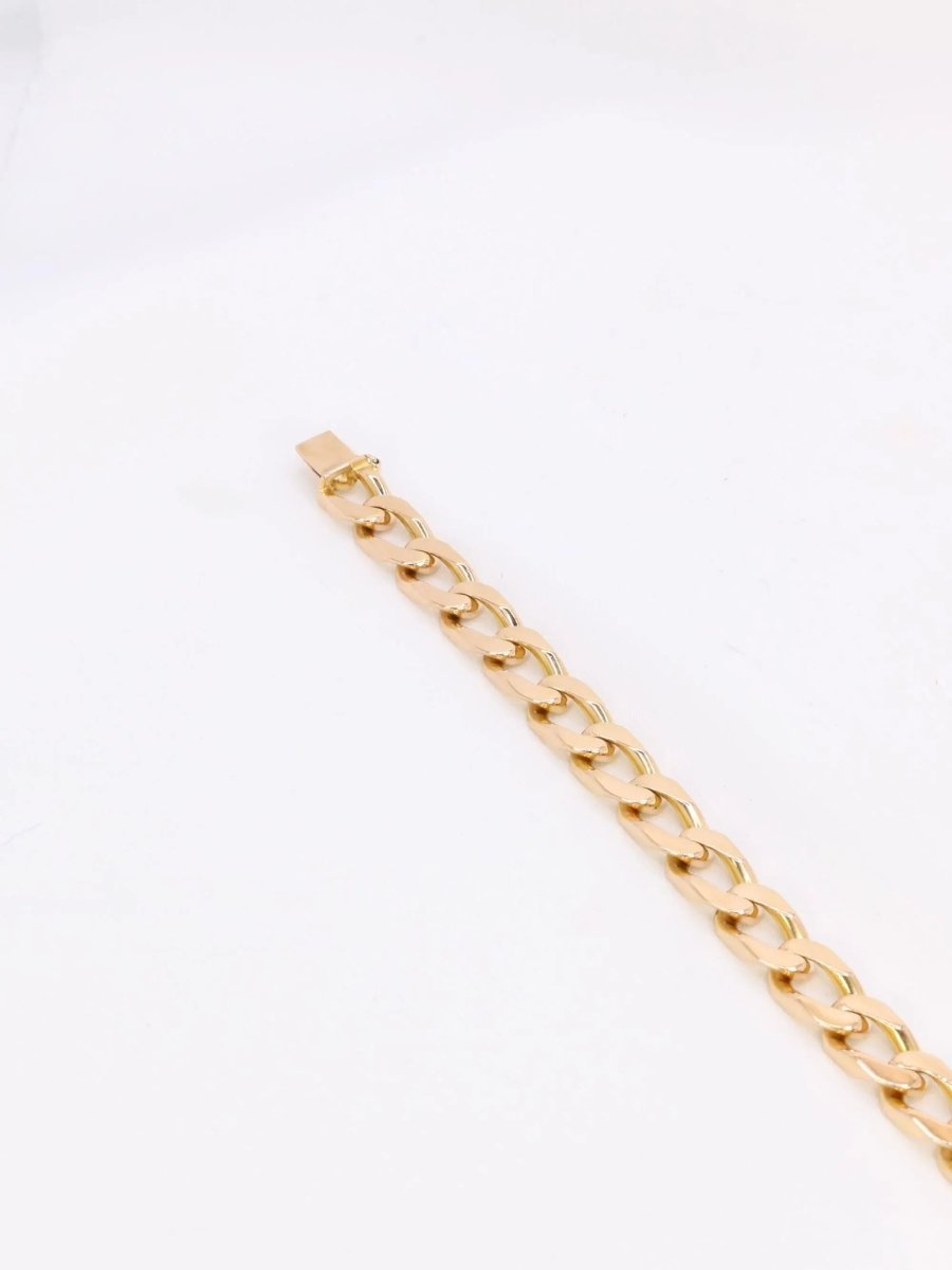 Bracelet vintage maille gourmette plate or jaune - Castafiore