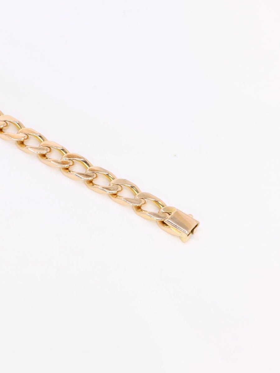 Bracelet vintage maille gourmette plate or jaune - Castafiore