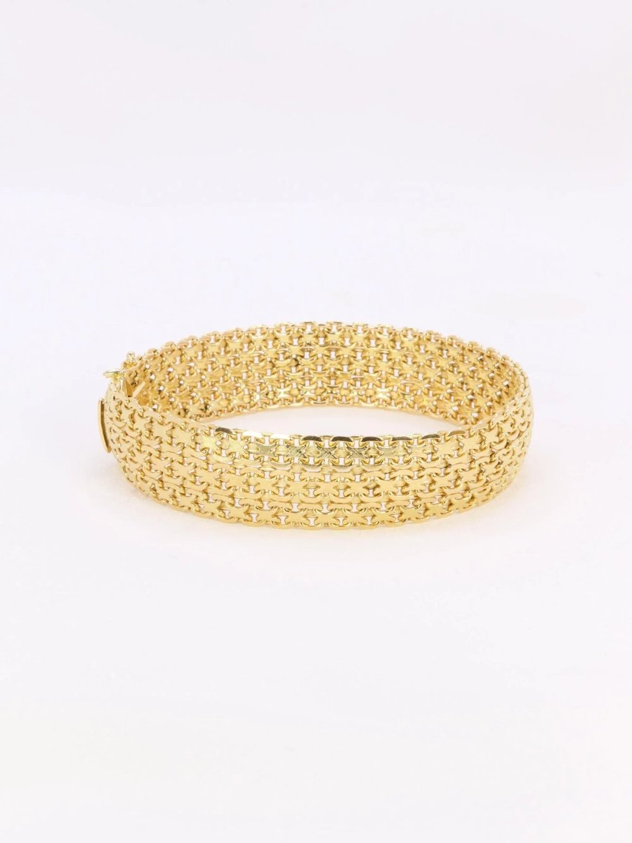 Bracelet vintage maille milanaise or jaune - Castafiore