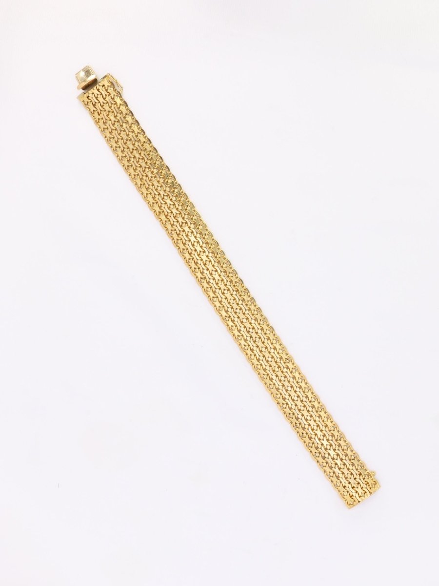 Bracelet vintage maille milanaise or jaune - Castafiore