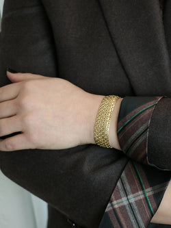Bracelet vintage maille milanaise or jaune - Castafiore