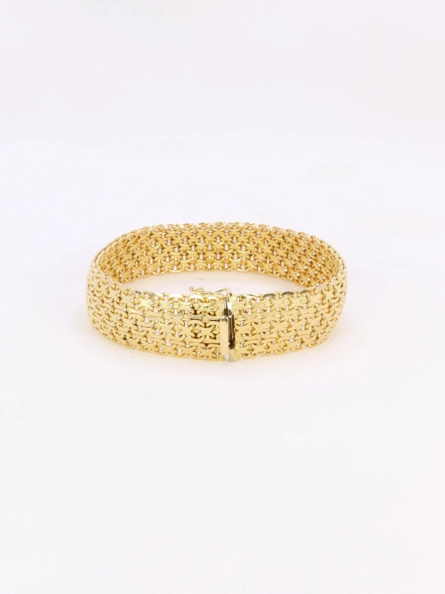Bracelet vintage maille milanaise or jaune - Castafiore
