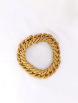 Bracelet vintage maille tressee or jaune - Castafiore