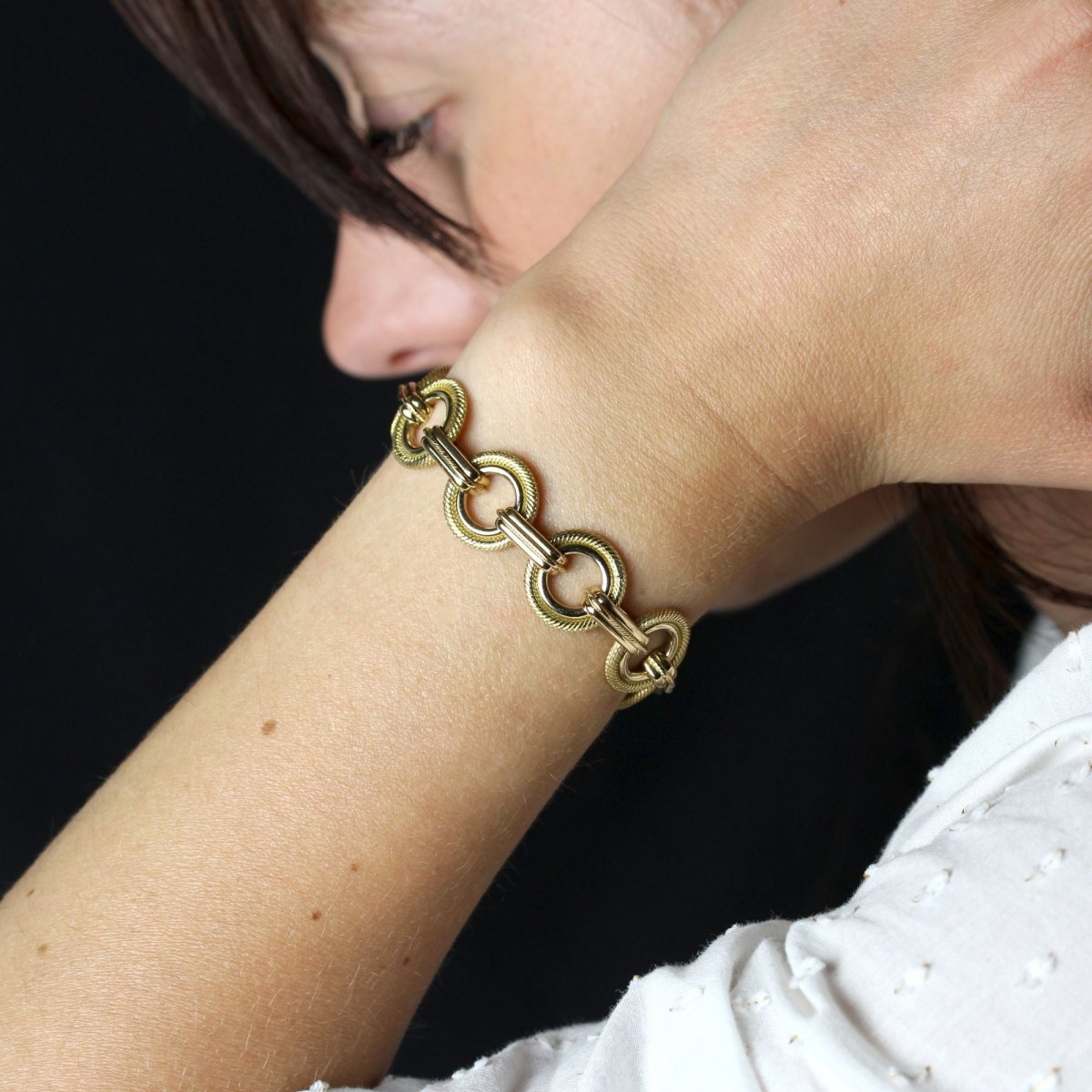 Bracelet VINTAGE Maillons ronds en or rose - Castafiore