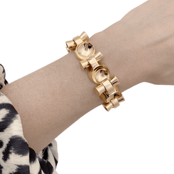 Bracelet vintage, "Tank", or rose - Castafiore