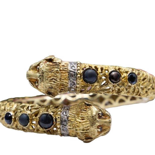 Bracelet ZOLOTAS "Chimère" en or jaune, saphirs et diamants - Castafiore