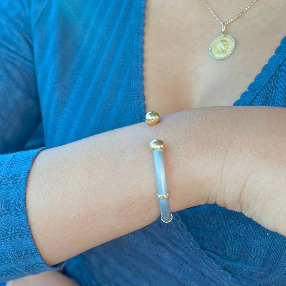 Bracelet ZOLOTAS en or jaune et argent - Castafiore