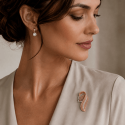 Broce Clip en or jaune et diamants - Castafiore