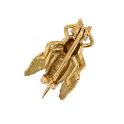 Broche abeille en or jaune et émeraudes - Castafiore