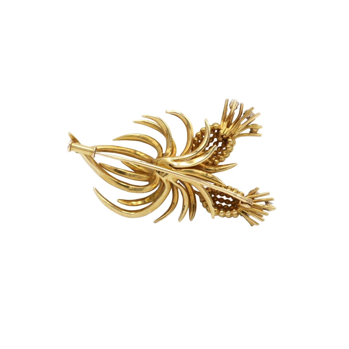 Broche ANANAS en or jaune et platine avec diamants - Castafiore